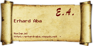 Erhard Aba névjegykártya